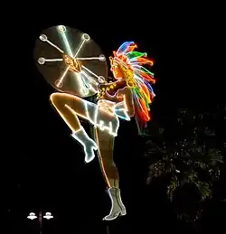 Neon "Aztec" drum majorette