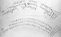 Drawing of the cup's inscription