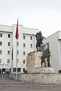 Nevşehir municipality offices and statue of Atatürk