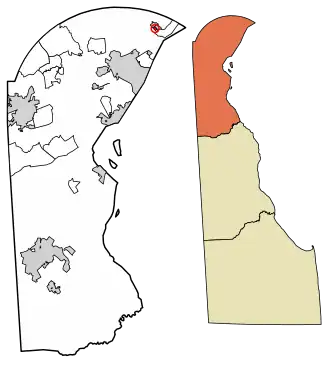 Location of Ardencroft in New Castle County, Delaware.