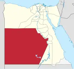 New Valley Governorate on the map of Egypt