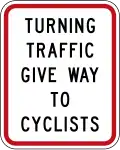 Turning Traffic Give Way To Cyclists