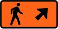 Pedestrians follow this sign (veer right)