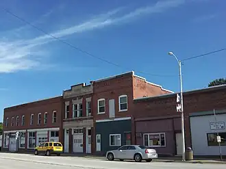 Buildings in downtown Nichols, Iowa