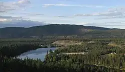 Nine Mile Dam and part of the community of Nine Mile Falls.