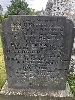 O'Keeffe family gravestone at Kilpatrick Cemetery
