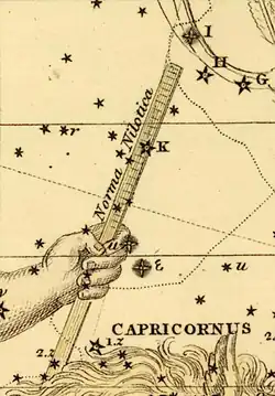 A detail from plate 21 of A Celestial Atlas, showing Norma Nilotica