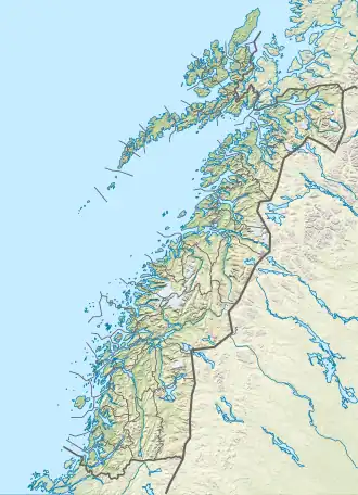 Map showing the location of Svartisen