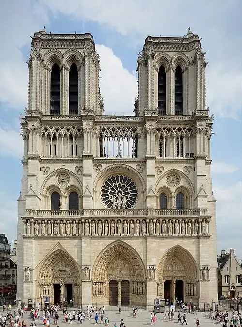 Notre-Dame Cathedral, Paris, by various architects, begun in 1163[171]