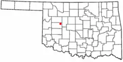Location of Thomas, Oklahoma