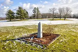 A small obelisk marking the exact launch site is inside the golf course