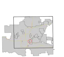 Location in Oklahoma County and the state of Oklahoma.