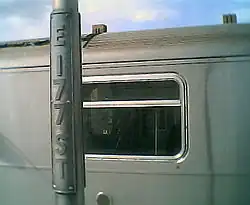 The lampposts at the station, which still read "E 177 ST"