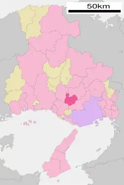 Location of Ono in Hyōgo Prefecture