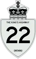 King's Highway 22 marker