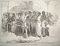 Opening of the South Indian Railway between Tuticorin and Madura by Madras Presidency. "Natives waiting to see the Prince in 1876"