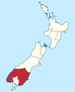 Otago Province within New Zealand