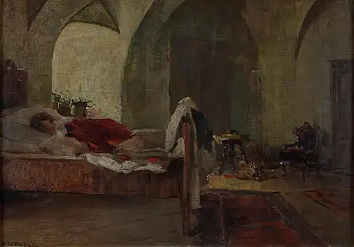 Veliki Tabor-žena u krevetu (Veliki Tabor, woman in bed), Oton Iveković, 1939