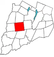 Otsego County map with the Town of New Lisbon in red