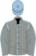 Grey, light blue seams, light blue cap