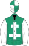 EMERALD GREEN, white cross of lorraine and sleeves, quartered cap