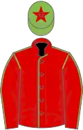 Red, light green seams, light green cap, red star