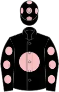 Black, pink disc, spots on sleeves and cap