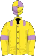 Yellow, mauve epaulets, armlets, quartered cap