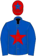 Royal blue, red star, red cap with blue star