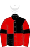 Black and Red (quartered), Red sleeves, Black armlets, White cap