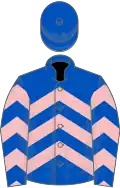 Royal blue and pink chevrons, royal blue cap