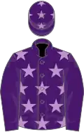 Purple, mauve stars, purple sleeves