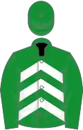 Green, white chevrons on body