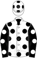 White, black spots, black sleeves, white spots