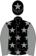Black, grey stars and sleeves, star on cap