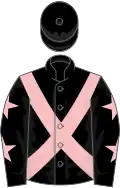 Black, Pink cross belts, Black sleeves, Pink stars