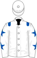 White, royal blue epaulets, white sleeves, royal blue stars