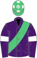 Purple, Emerald Green sash, Purple sleeves, White armlets, Emerald Green cap, White spots
