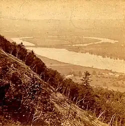 Connecticut River, Oxbow, Northampton, MA; stereoview c. 1870