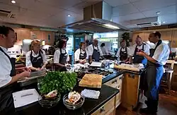 Chefs in training at chef school in Oxford, England