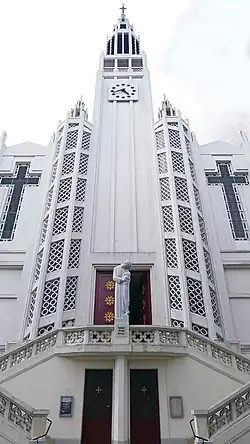 The 53-metre (174&nbsp;ft) tall bell tower
