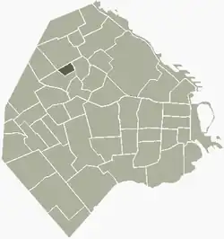 Location of Parque Chas within Buenos Aires