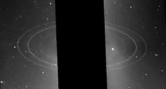 Voyager 2 showing Neptune's full ring system with the highest sensitivity