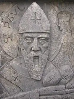 St Paulus of Verdun, distributing rolls from the "Paul Cross" near Verdun.