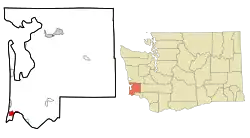 Location of Ilwaco, Washington