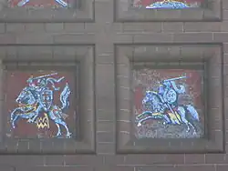 Mosaics featuring the coats of arms with Vytis on the Church of the Savior on Blood in Saint Petersburg, completed in 1907