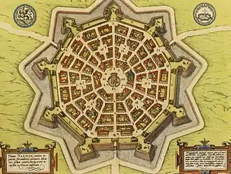 Palmanova, Italy, a Venetian city within a star fort. 17th century