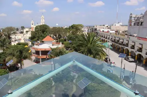 A view of downtown San Pablo del Monte from a balcony