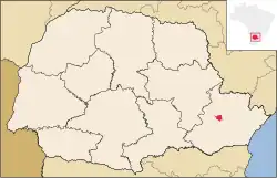 Location of Almirante Tamandaré, Paraná