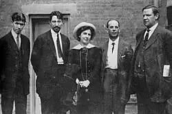 Image 36Strike leaders at the Paterson silk strike of 1913. From left, Patrick Quinlan, Carlo Tresca, Elizabeth Gurley Flynn, Adolph Lessig, and Bill Haywood.